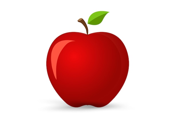 Une icône de vecteur de pomme fraîche naturelle peau rouge d'élément de pomme juteuse délicieux fruit de pomme