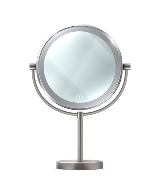 Icône De Vecteur Réaliste Miroir De Maquillage De Beauté De Table De Mode