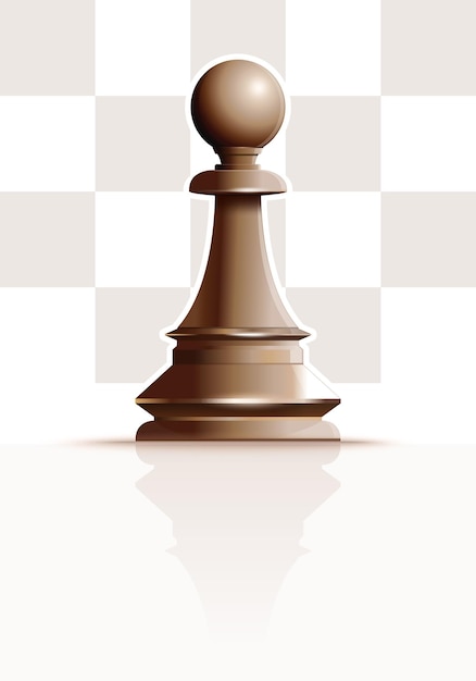 Icône de vecteur réaliste de pion de figure d'échecs blanc