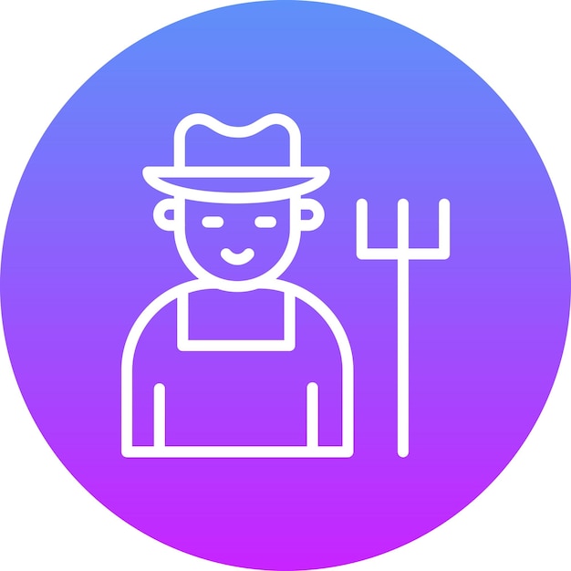 L'icône vectorielle de l'agriculteur illustration de l'icône agricole
