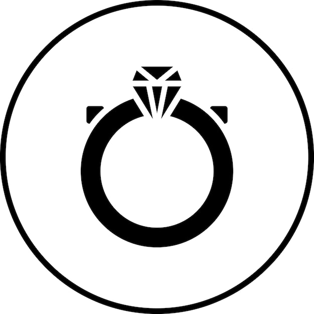 Vecteur l'icône vectorielle de l'anneau de mariage illustration de l'icône de mariage
