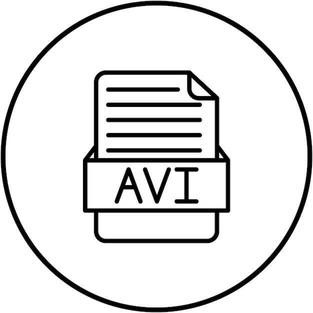 Vecteur l'icône vectorielle avi peut être utilisée pour l'icône des formats de fichier