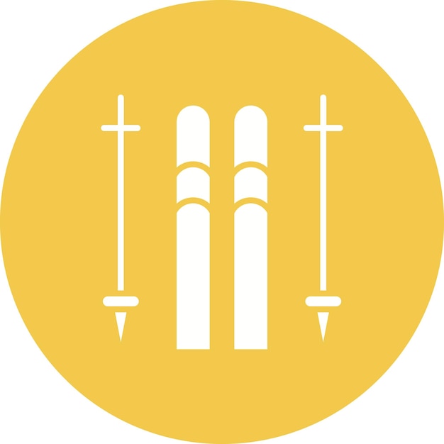 L'icône Vectorielle Des Bâtons De Ski Peut être Utilisée Pour L'icône D'hiver