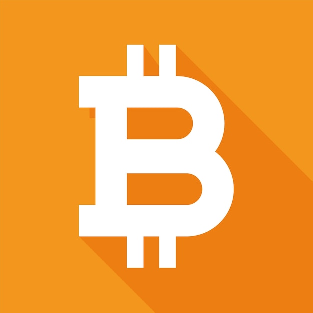 Icône vectorielle de Bitcoin avec ombre