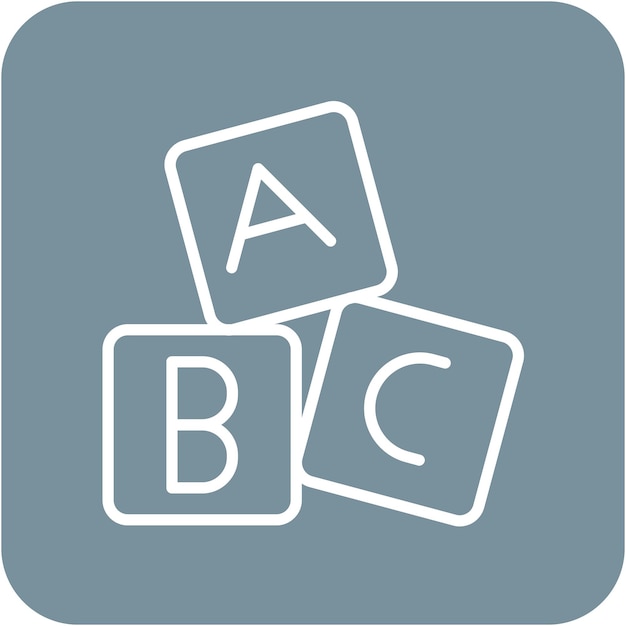 Vecteur l'icône vectorielle des blocs abc peut être utilisée pour le jeu d'icônes de la maternelle