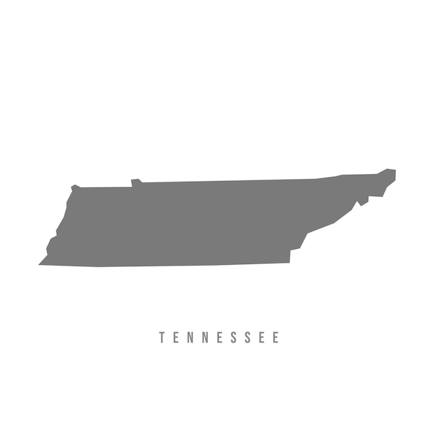 Icône Vectorielle De La Carte Du Tennessee Sur Fond Blanc