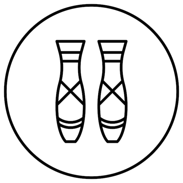 L'icône vectorielle des chaussures de ballet peut être utilisée pour le jeu d'icônes de divertissement