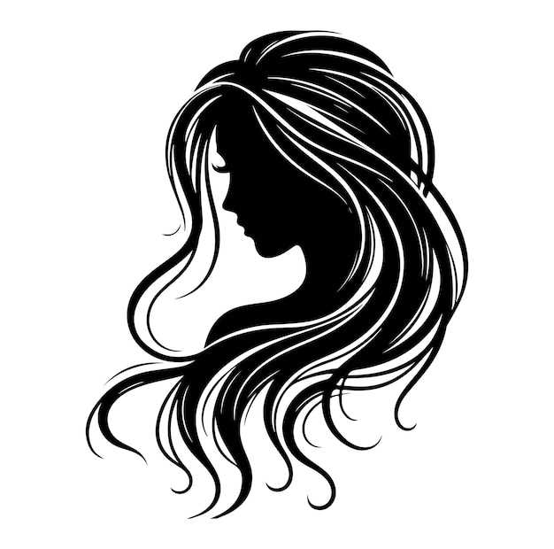 Icône vectorielle de cheveux féminins