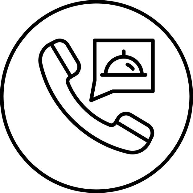L'icône vectorielle de la commande de nourriture sur appel illustration de l'icône de la livraison de nourriture