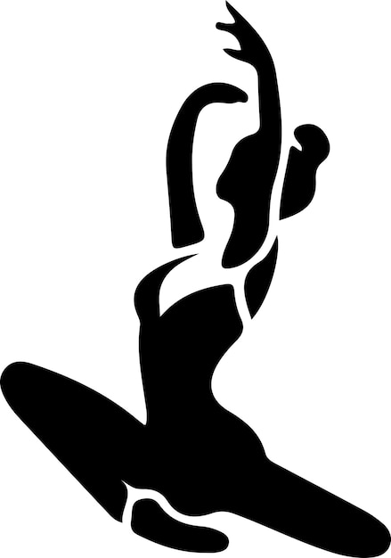 Vecteur icône vectorielle de danse de ballerine dans le style plat silhouette de couleur noire fond blanc 39