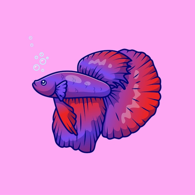 Vecteur icône vectorielle de dessin animé betta guppy fish illustration de l'icône de la nature animale concept isolé plat