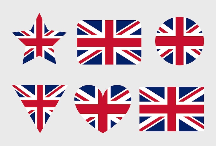 Vecteur icône vectorielle du drapeau britannique illustration du drapeau du royaume-uni et de la grande-bretagne