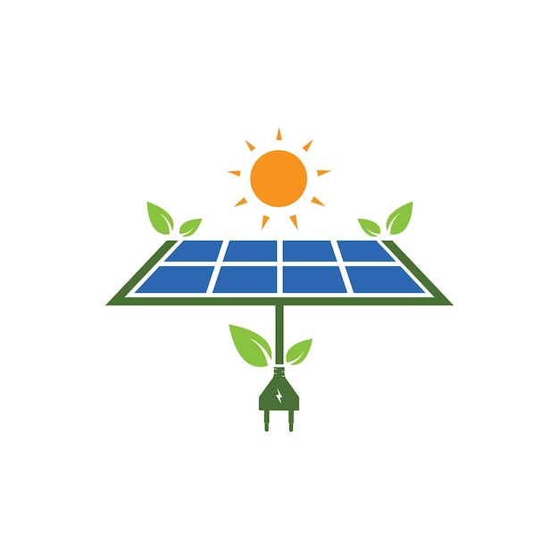 Icône Vectorielle Du Logo Du Panneau Solaire De La Conception De L'énergie Naturelle