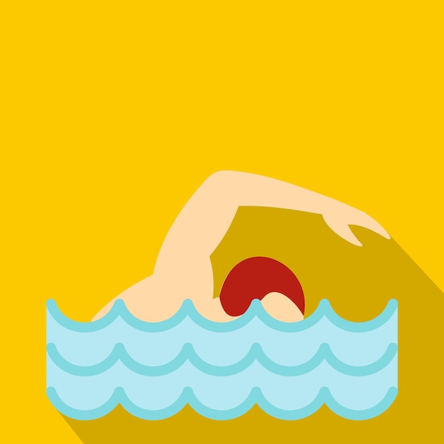 L'icône vectorielle du nageur rampant dans la piscine Illustration plate de l'icône du nageur tombant dans la piscina pour le web
