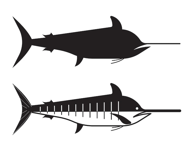 Icône vectorielle du poisson-épée ou du marlin