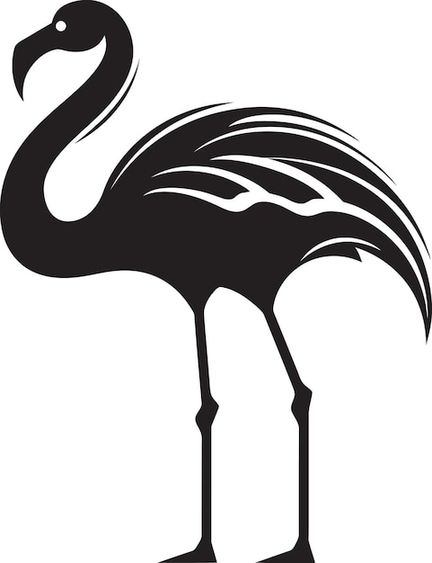 Icône Vectorielle De Flamant à Plumage élégant Icon Dynamique D'élégance Aviaire Logo Du Flamant Vectoriel