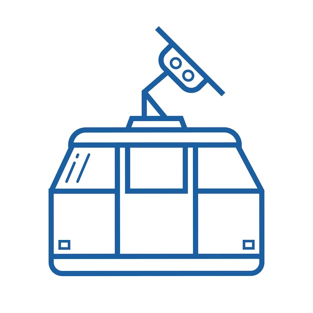 Icône vectorielle funiculaire Illustration du téléphérique de ski dans la conception des contours