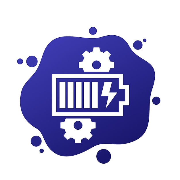 Vecteur icône vectorielle de gestion de l'énergie avec une batterie