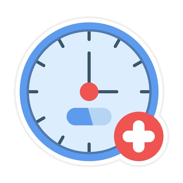 L'icône vectorielle de l'horloge médicale peut être utilisée pour l'icône de médecine I