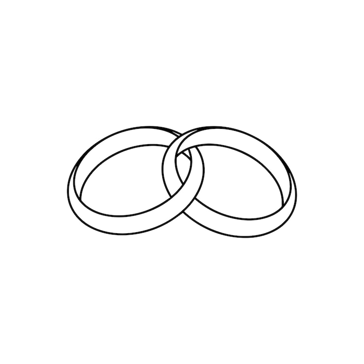 Vecteur icône vectorielle de l'illustration des anneaux de mariage entrelacés