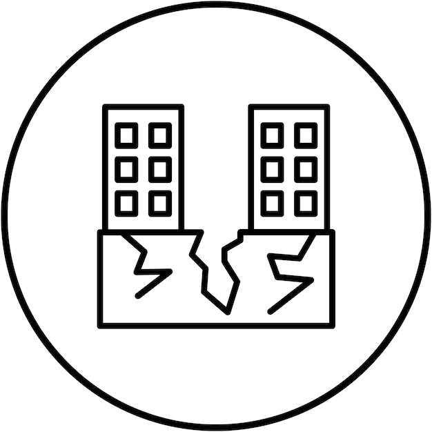 Vecteur l'icône vectorielle de landsink peut être utilisée pour l'icône de catastrophe naturelle