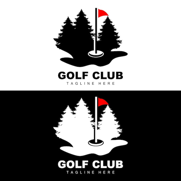 Icône Vectorielle Logo Bâton De Balle De Golf Et Illustration De Concept Rétro De Jeux De Plein Air De Golf