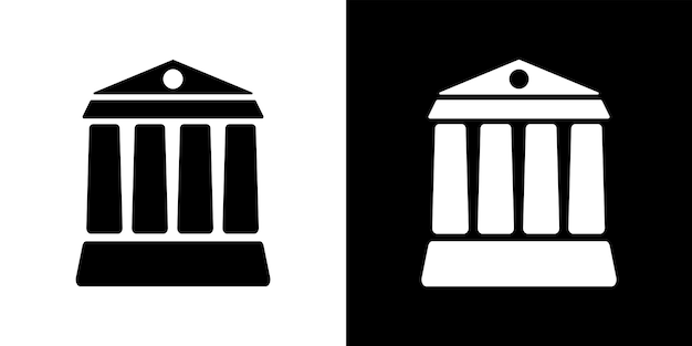 Icône vectorielle de la maison à colonnes temple grec panhteon romain musée banque et bâtiment universitaire