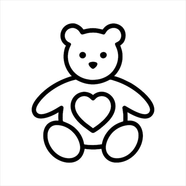 Vecteur icône vectorielle d'un ours en peluche jouet cadeau anniversaire de l'enfant petite amie de la saint-valentin