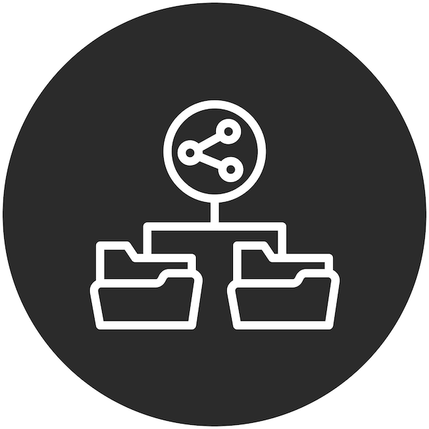Icône Vectorielle De Partage De Dossiers Illustration De L'icône De Réseau Et De Partage De Données