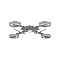 Icône vectorielle plate de gris en vol drone télécommandé avec 4 pales de rotor véhicule aérien sans pilote