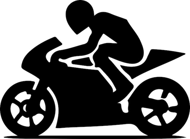 Vecteur l'icône vectorielle de la pose minimale du pilote de moto gp dans le style plat silhouette de couleur noire fond blanc 13