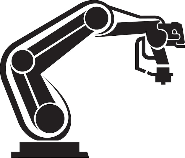 Icône vectorielle de précision de la main robotique Symbole du bras industriel de la robotique de précision
