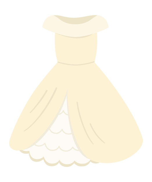 Vecteur icône vectorielle de robe de mariée illustration de vêtements de mariée drôle de robe de nuit de jeune fille nouvellement mariée photo de cérémonie de mariage