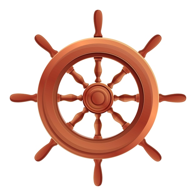 Icône vectorielle de la roue du capitaine de navire pour la conception web isolée sur fond blanc
