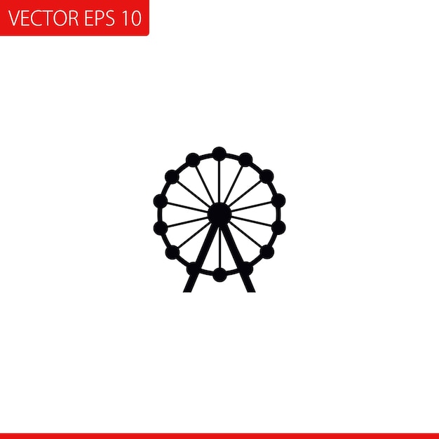 Vecteur icône vectorielle de la roue de ferris