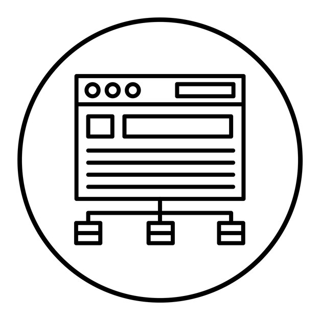 L'icône vectorielle de la structure du site Web peut être utilisée pour le codage et le développement d'icônes