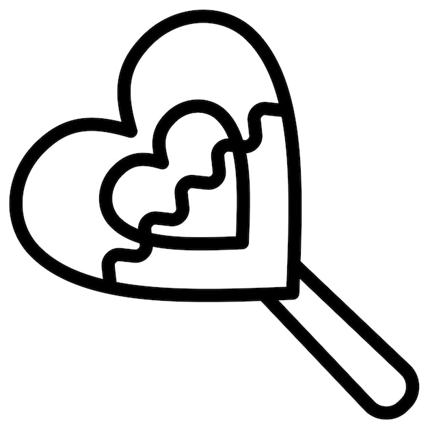 Vecteur l'icône vectorielle de la sucette de cœur de l'icône de sweets and candies