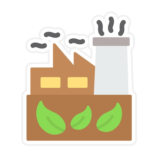 Vecteur l'icône vectorielle verte de l'usine peut être utilisée pour le jeu d'icônes d'énergie durable