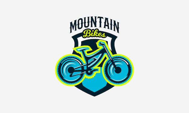 Vecteur icône de vélo de montagne logo coloré emblème transport vélo descente freeride sports extrêmes tshirt impression illustration vectorielle