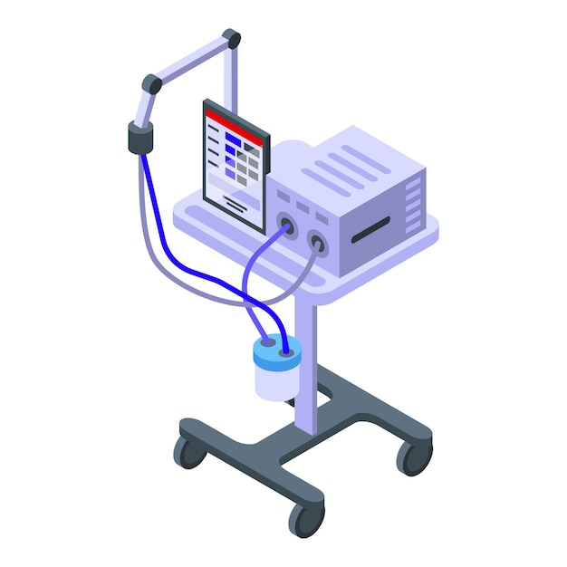 Vecteur icône de ventilateur de soins intensifs isométrique de l'icône vectorielle de ventilateur de soins intensifs pour la conception de sites web isolée sur fond blanc