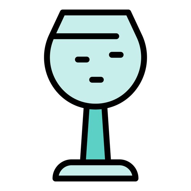 Vecteur icône de verre de boisson contour icône de vecteur de verre de boisson pour la conception de web isolée sur fond blanc couleur plate
