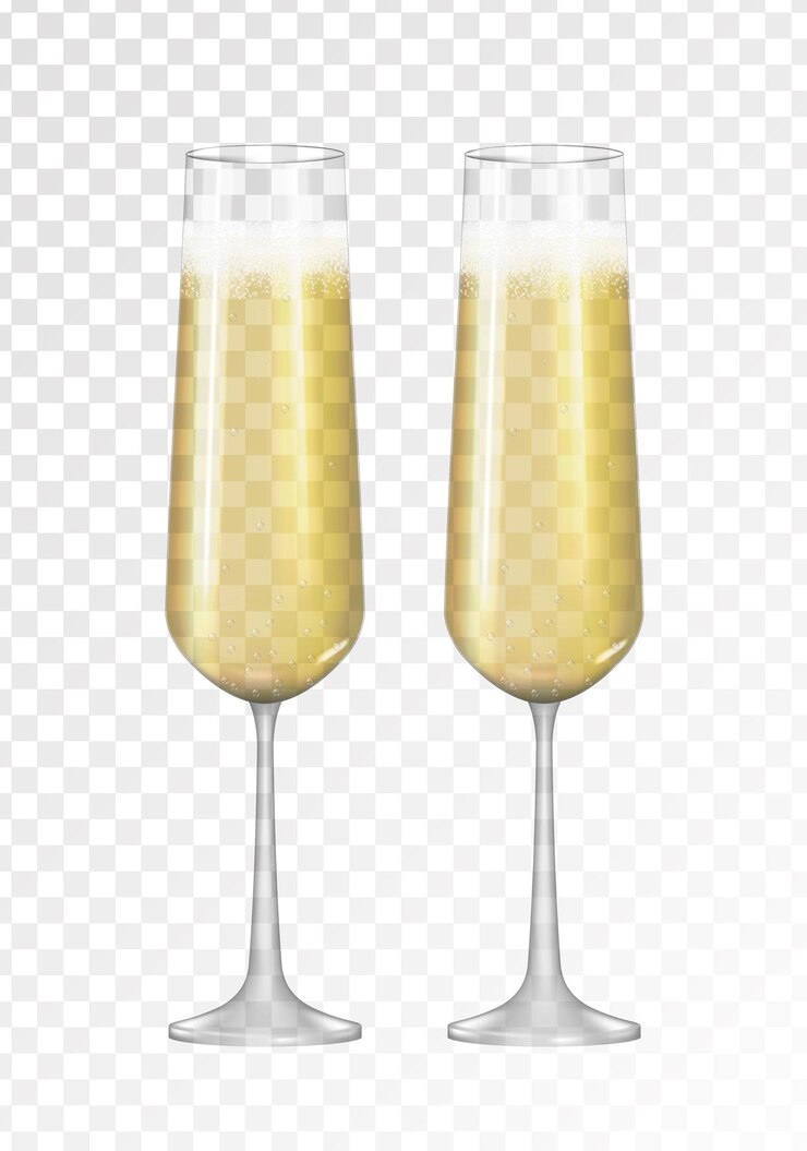 Vecteur icône de verre doré champagne 3d réaliste isolé