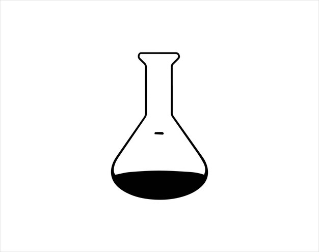 Icône de verre de laboratoire sur fond blanc Illustration vectorielle