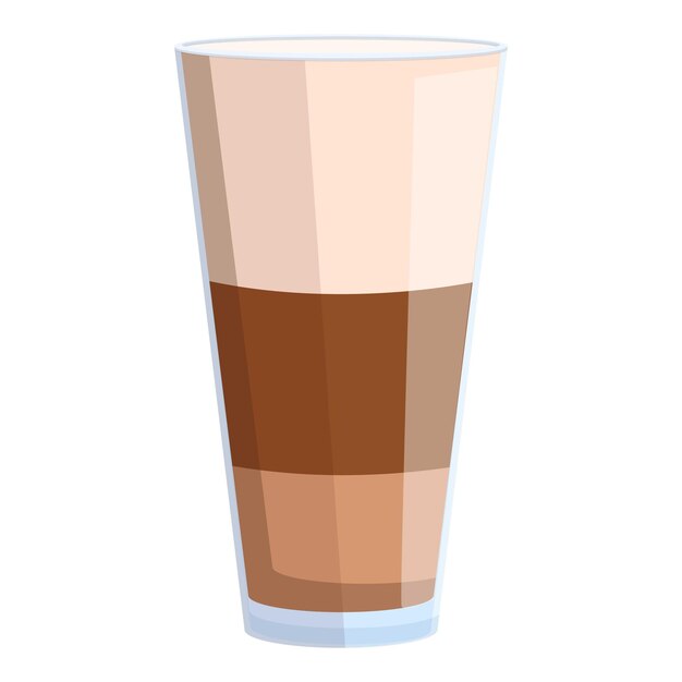 Icône de verre latte Dessin animé de l'icône de vecteur de verre latte pour la conception de sites Web isolée sur fond blanc