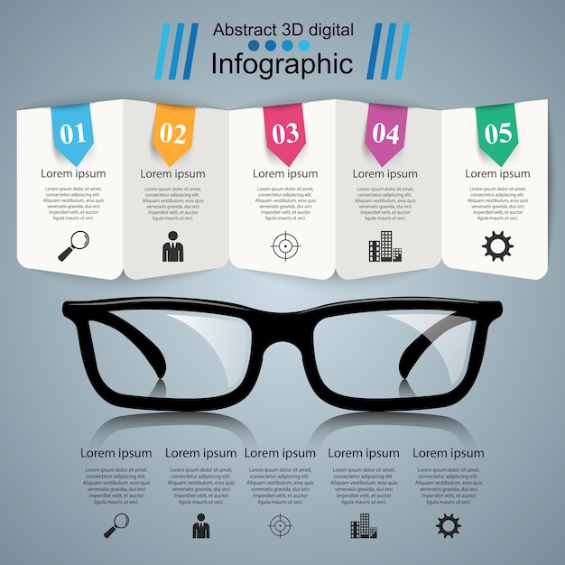 Icône De Verres. Illustration Abstraite Infographique.