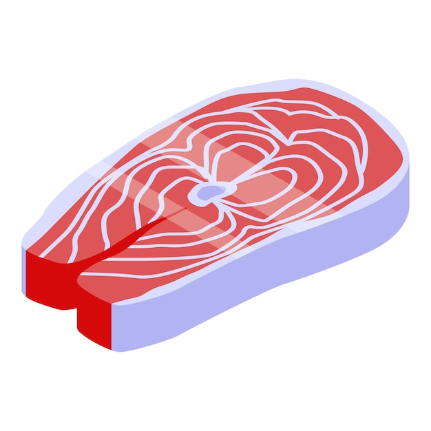Vecteur icône de viande de saumon isométrique de l'icône vectorielle de viande de saumon pour la conception de sites web isolée sur fond blanc