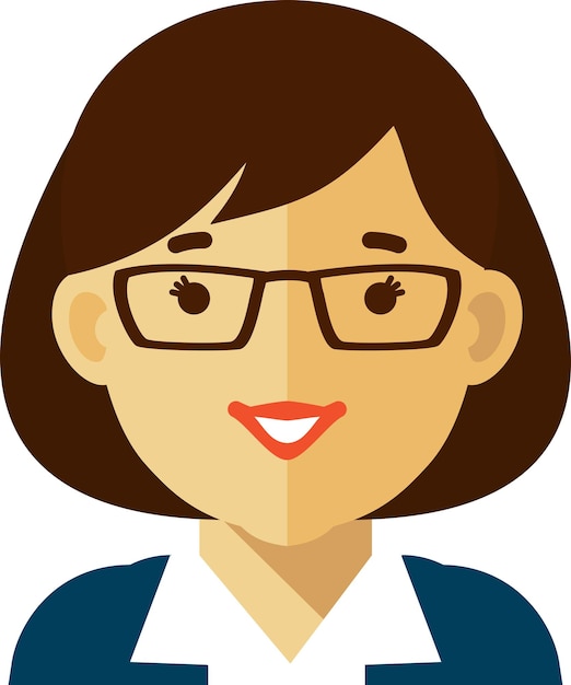 Icône Visage de femme d'affaires en Flat Design