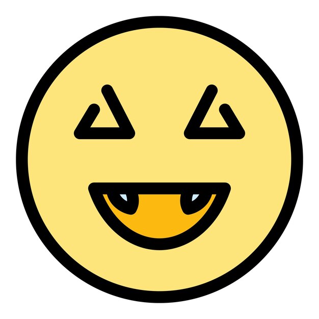 Vecteur icône de visage de rire contour icône de vecteur de visage de rire pour la conception de web isolée sur fond blanc couleur plate