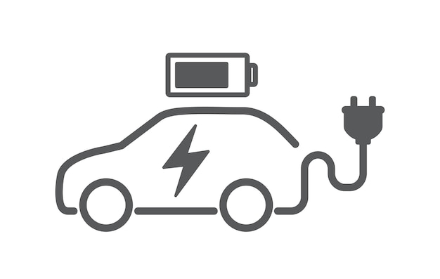 Vecteur icône de voiture électrique isolée sur fond blanc concept de véhicule écologique illustration vectorielle