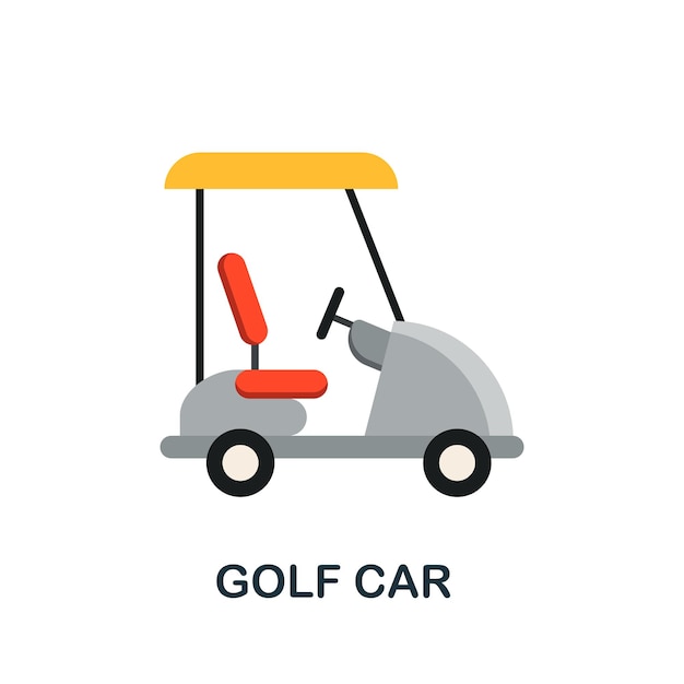 Icône de voiture de golf Élément de signe plat de la collection de transport Icône de voiture de golf créative pour les modèles de conception Web, infographie et plus encore